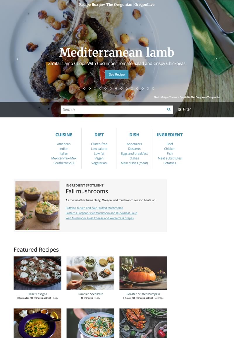 Oregonian Recipe Box Homepage