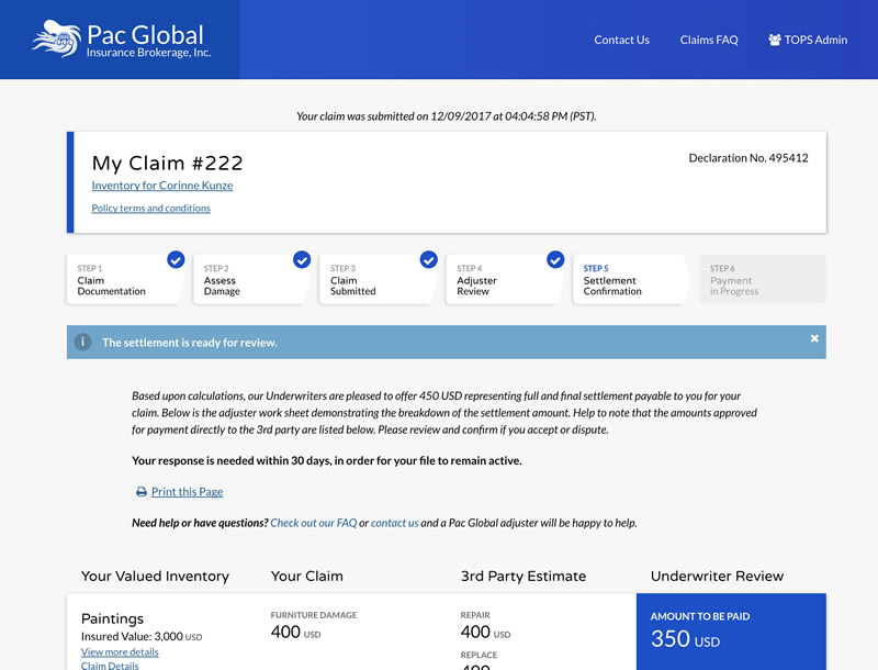 Pacglobal Settlement Process